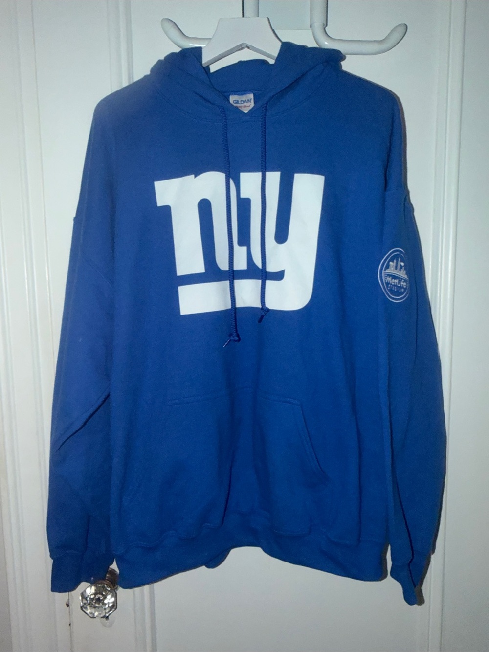 Gildan Royal Blue Hoodie with White NY Logo